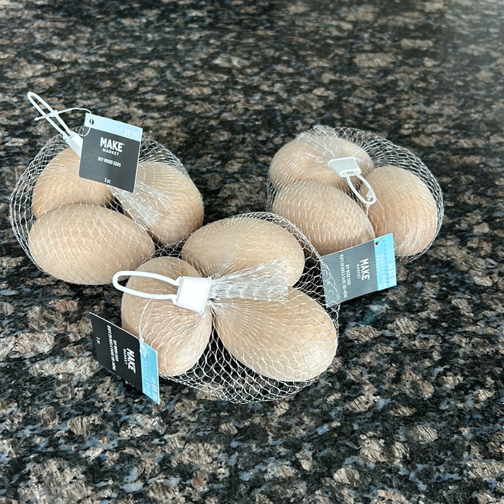 MAKE MARKET DIY WOOD EGGS LOT OF 3 TOTAL EGGS 9 NWT